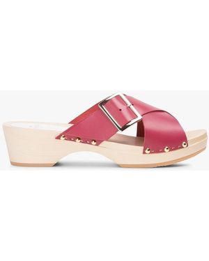 sabot youyou Sabots Sandales À Petit Talon Ouverts Avec Boucle Femme - Rose