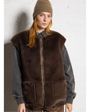 Hod Paris Veste Sans Manches Réversible Femme - Marron