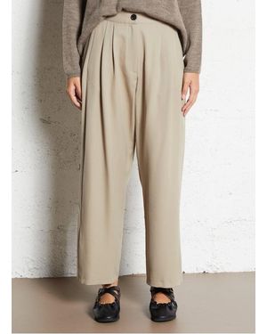 MASSCOB Pantalon Large En Laine Femme - Neutre