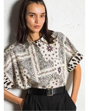 Imperial Chemise Imprimée En Coton Femme - Gris
