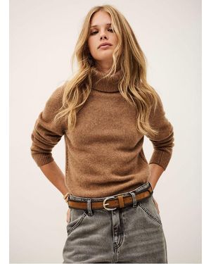 Ba&sh Pull Droit Col Roulé En Cachemire Femme - Marron