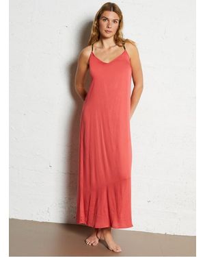 Beliza Robe Longue À Bretelles Femme - Rouge