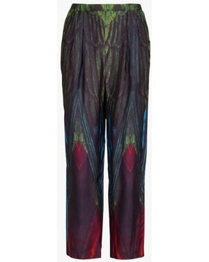 Mes Demoiselles Pantalon Imprimé Taille Haute Femme - Bleu