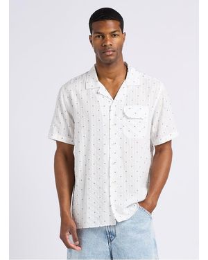Homecore Chemise Col Cubain Jacquard - Blanc