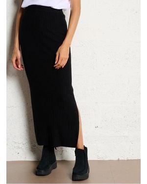 The Korner Jupe Longue En Maille Femme - Noir