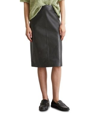 Marc O' Polo Jupe Courte En Cuir Femme - Noir