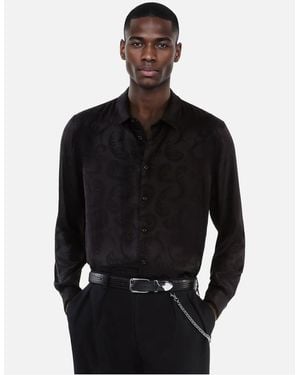 The Kooples Chemise Jacquard Plumes - Noir