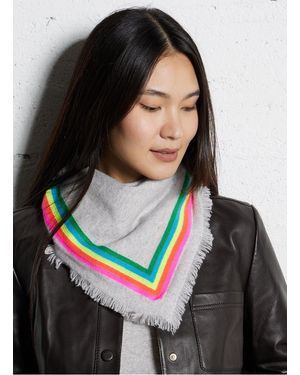 From Future Foulard Rayé En Cachemire - Gris
