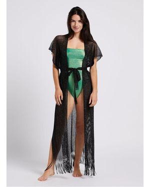 Beliza Kimono De Plage Pailleté Femme - Noir