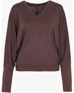 IKKS Pull Col V À Paillettes Femme - Marron
