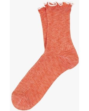 ANT45 Chaussettes Hautes À Revers Femme - Orange