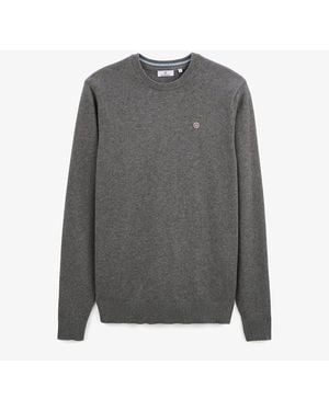 Serge Blanco Pull Avec Col Rond Uni - Gris