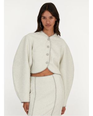 ROTATE BIRGER CHRISTENSEN Veste Droite En Tweed Femme - Neutre