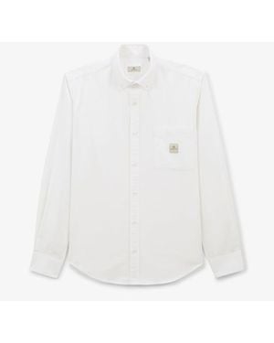 Serge Blanco Chemise Manches Longues En Oxford Uni - Blanc