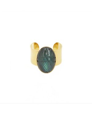 Nilai Bague Plaqué Or Scarabée - Blanc