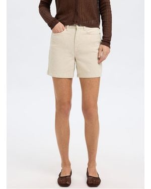 SELECTED Short En Coton Bio Mélangé Femme - Neutre