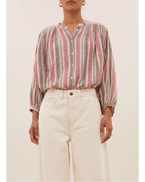 By-Bar Blouse Droite Rayée En Coton Femme - Neutre