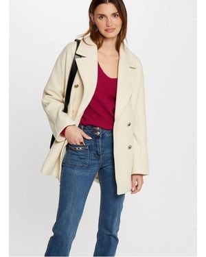 Morgan Manteau Mi-Long Boutonné Femme - Bleu