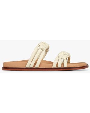 KOSMA Menorca Sandales Plates En Cuir Femme - Blanc