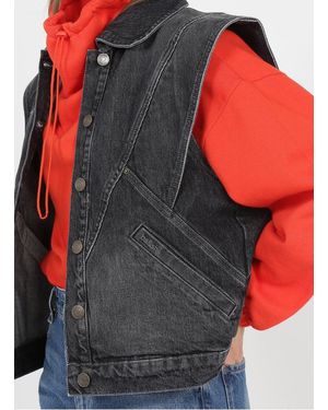 Ba&sh Veste En Jean Sans Manches Femme - Noir
