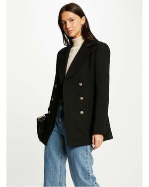 Morgan Manteau Col Tailleur Droit Femme - Noir