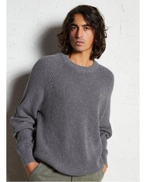 Farah Pull Droit Col Rond En Coton Bio - Gris