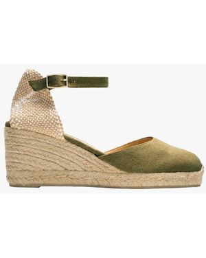 Castañer Espadrilles Compensées En Coton Femme - Métallisé