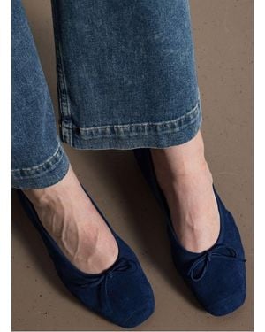 Reqins Ballerines En Cuir Femme - Bleu