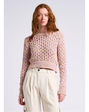 MAX&Co. Pull En Grosse Maille Ajourée Femme - Rose