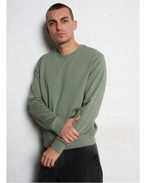 Farah Sweat Droit Col Rond En Coton Bio - Vert