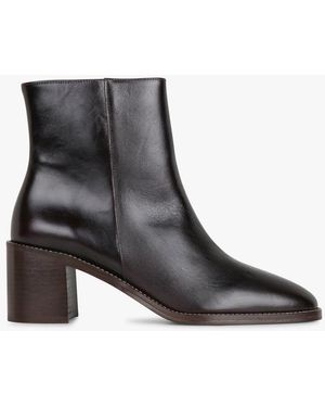 Bobbies Bottines À Talons En Cuir Femme - Noir