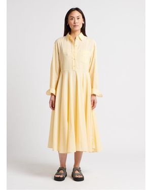 Laurence Bras Robe Chemise En Voile De Coton Femme - Jaune