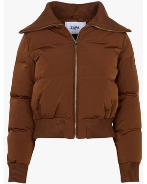 Zapa Doudoune Courte Col Montant Femme - Marron