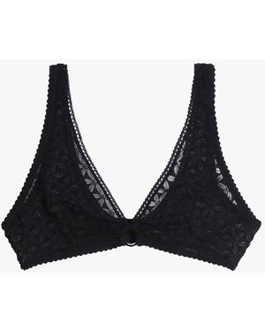 Icône Soutien-Gorge Triangle En Dentelle Femme - Noir