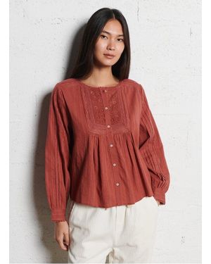 Emile Et Ida Blouse Col Rond En Coton Femme - Rouge