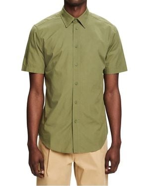 Esprit Chemise Col Classique En Coton - Vert