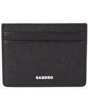 Sandro Porte-Cartes En Cuir - Noir