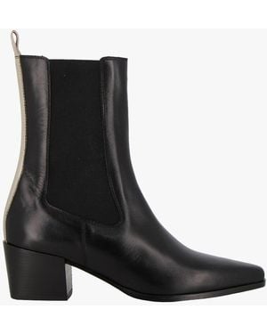 Reqins Bottines En Cuir Femme - Noir