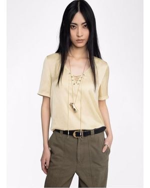 Zadig & Voltaire Top Droit En Satin Femme - Neutre