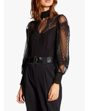 Morgan Body Col Montant Bi-Matière Femme - Noir
