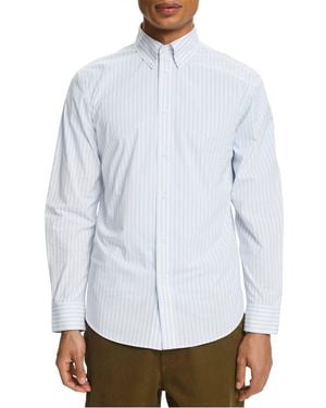 Esprit Chemise Col Classique Rayée En Coton Mélangée - Blanc