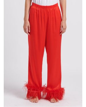 Love Stories Pantalon De Pyjama Satiné Femme - Rouge