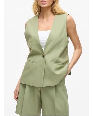 Vila Gilet Tailleur Sans Manches Femme - Vert