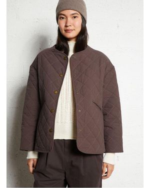 The Korner Veste Oversize Col Rond En Coton Femme - Marron