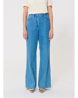 Tara Jarmon Jean Large En Coton Femme - Bleu