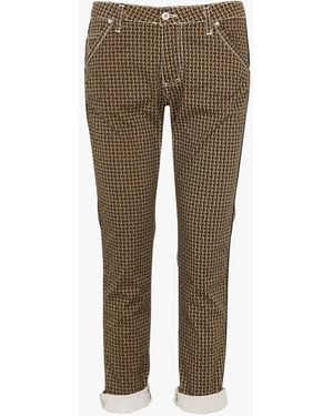 Please Pantalon Slim En Coton Mélangé À Motifs Femme - Gris