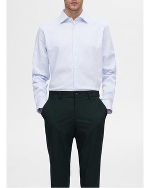 SELECTED Chemise Col Classique En Coton Mélangé - Blanc