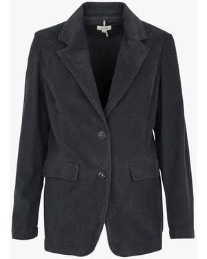 Diega Veste Ajustée Col Tailleur En Velours Côtelé Femme - Noir