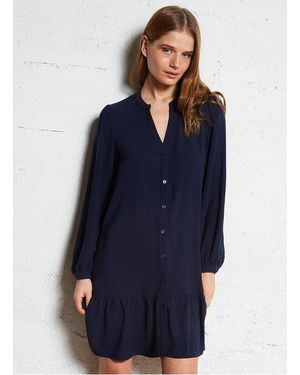 La Petite Etoile Robe Courte Col V Femme - Bleu
