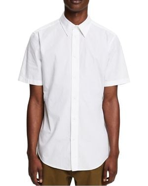 Esprit Chemise Col Classique En Coton - Blanc